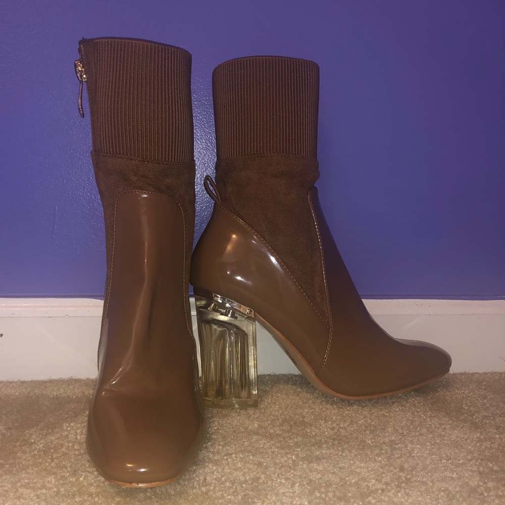 Thick heeled booties